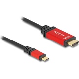 Delock USB Type-C zu HDMI Kabel (DP Alt Mode) 8K 60 Hz mit HDR Funktion 1 m rot