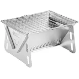 Tragbarer Klappgrill, Ideal Für 1 Bis 2 Personen - Mini-holzkohlegrill, Perfekt Zum Campen, Kompakte Feuerstelle Aus Edelstahl.