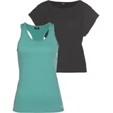 H.I.S. H.I.S Trainingsshirt in schwarz-türkis & Gr.: 34