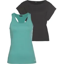 H.I.S. H.I.S Trainingsshirt in schwarz-türkis & Gr.: 34