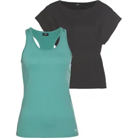 H.I.S. H.I.S Trainingsshirt in schwarz-türkis & Gr.: 34