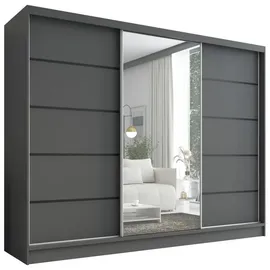 A&J MöbelLand Schiebetürenschrank AURELIA 2 200 x 0 x 0 cm Grau