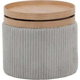 SalesFever Beistelltisch »Coffeetable in minimalistischer Optik« Bewegliche Tabletts trifft modernen Cordbezug grau