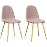 vidaXL Esszimmerstühle 2 Stk. Rosa Samt