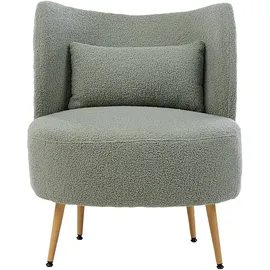 Beliani Sessel OTSBY II Stoff Grün/Braun