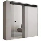 doporro Glasschiebetür rechts 77,5 x 205 cm Schwarz/Transparent