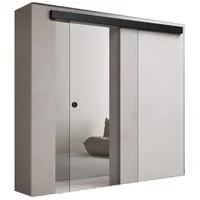 doporro Glasschiebetür rechts 77,5 x 205 cm Schwarz/Transparent