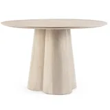 Esstisch Nassor aus Mangoholz, rundes Design, modern, natur, für 3–4 Personen