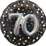 Amscan 3740201 - Multi-Ballon Folienballon Geburtstag 70, Durchmesser 91 cm, Sparkling Birthday, Luftballon, Heliumballon, Mitbringsel
