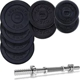 ScSPORTS® Kurzhantel Hantel Set 10/15/20/30 kg Kurzhantel Gusseisen Hantelscheiben schwarz