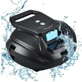 CkeyiN Poolroboter Kabelloser Poolsauger 5000mAh-Akku 110 Min Laufzeit Selbstparken, bis 80m2 für Flachboden Pool, Selbsteinparkfunktion, 250μm Filter IPX8 schwarz