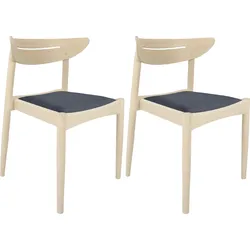 Esszimmerstuhl HAMMEL FURNITURE "Findahl by Hammel Jacob", blau (dunkelblau), B:55cm H:78cm T:49cm, Stoff, Massivholz, Stühle, 2er Set, Massivholz, gepolsterte Sitzfläche, versch. Farbvarianten