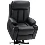 MCombo elektrische Aufstehhilfe Fernsehsessel Relaxsessel Echtleder 7190BK