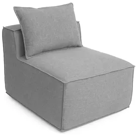 Mendler L-Sofa HWC-O54 mit Ottomane hellgrau