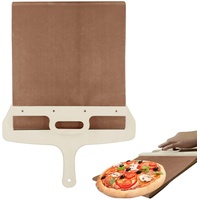 Jodimitty Pizzaschieber Pala Pizza Scorrevole 30x52cm Sliding Pizza Peel mit Griff, Antihaft Pizzaschaufel Rechteckige Pizzaschieber aus Holz und Kunststoff, der Pizza Perfekt überträgt