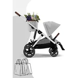 Cybex Gazelle S Kinderwagen / Geschwisterwagen / Zwillingswagen, Cybex Kinderwagen Gestell: Black, Farbe: Moon Black