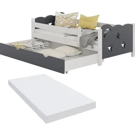 VitaliSpa Kinderbett Jessica 70 x 140 cm Spanplatte grau-weiß