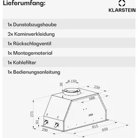 Klarstein Ventimate Unterbauhaube 85 cm Weiß