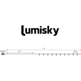 Lumisky Lichterkette Kunststoff 5,7 m 10 Lampen transparent
