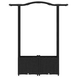 vidaXL Hochbeet mit Rankgitter und Dach 125 x 40 x 138 cm Schwarz