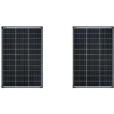 enjoy solar 100W 12V Monokristallines Solarmodul, 182mm Solarzellen 10 Busbars Solarpanel ideal für Wohnmobil, Balkonanlage, Gartenhäuse, Boot (Packung mit 2)