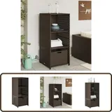 Gartenschrank Braun 50x55x115 cm Poly Rattan - Outdoor-Schrank - Gartenschrank - Stauraum - Gartenorganisation - Polyrattan