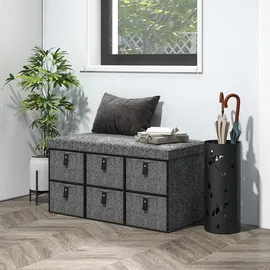 Homcom Schuhbank 76,5 x 38 x 38 cm grau / grau