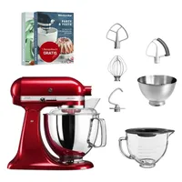 KitchenAid Artisan 5KSM175 Liebesapfel Rot Glasset mit Glasschüssel