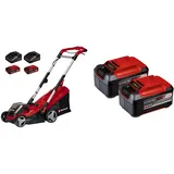 Einhell Akku-Rasenmäher RASARRO 36/34 Kit Power X-Change (36 V, 34 cm Schnittbreite, bis 300 m2, 30L Fangkorb, 25-65 mm Schnitthöhe, inkl. 2X 3,0 Ah Akku, 2X 5,2 Ah Akku + 2X Ladegerät)