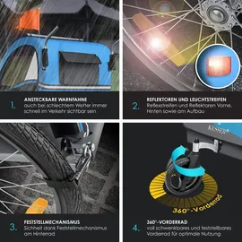 Kesser Kinderfahrradanhänger Sport-RX 2 in 1 blau