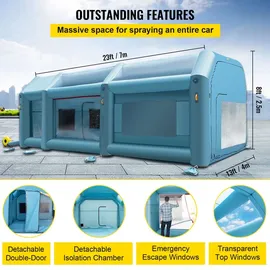 Vevor Aufblasbare Lackierkabine 7 x 4 x 2,5 m