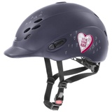 Uvex onyxx glamour - leichter Kinder-Reithelm für Kinder - individuelle Größenanpassung - optimale Belüftung - navy-pink - 49-54 cm