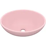 vidaXL Luxuriöses Ovales Waschbecken Matt Rosa 40x33 cm Keramik