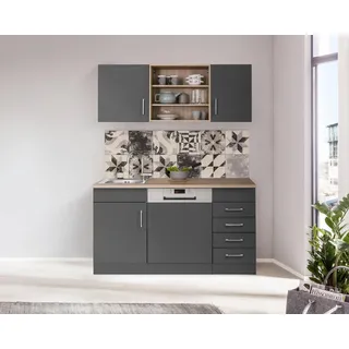 kochstation Pantryküche »KS-Mali«, Breite 150 cm, mit E-Geräten grau