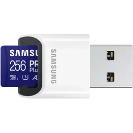Samsung PRO Plus 256 GB microSDXC-Speicherkarte (2023) mit USB-Adapter
