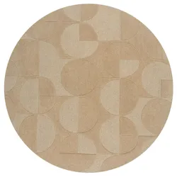 Kadima Design Eleganter Wollteppich `Deben Noah` -, Rutschfest. Farbe: Braun, 160x160 cm