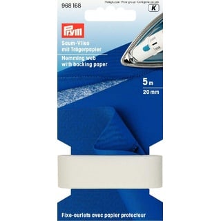 Prym Saumvlies mit Trägerpapier zum Einbügeln 20 mm weiß, Polyester