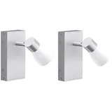 ETC Shop Wandleuchte (GU10) 16x7x11 cm Silber