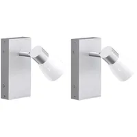 ETC Shop Wandleuchte (GU10) 16x7x11 cm Silber
