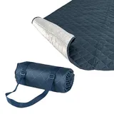 Hylat Baby Picknickdecke - Gesteppte Stranddecke- wasserabweisend - perfekt für unterwegs - Dunkelblau