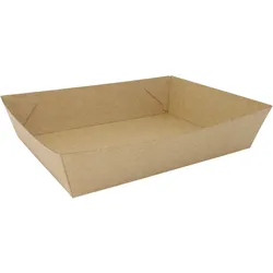 emissimo Fingerfood Pappschalen für Snacks,TAPAS und Pommes, braun, Einwegschale 180x134x45mm  400 Stück