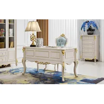 JV Möbel Schreibtisch Barock Weiß