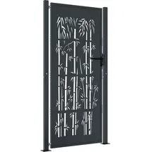 vidaXL Gartentor Anthrazit 105x205 cm Stahl Bambus-Design