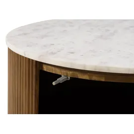 MASSIVMOEBEL24.DE Couchtisch rund Braun Mangoholz 80 x 80 x 45 cm