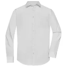 Herrenhemd Poplin Langarm JN678, hellgrau, Größe M - hellgrau - M