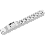 Bachmann 19Zoll Steckdosenleiste 6f Schutzk.1HE, 1xFI, alu 333.411