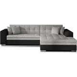 moeblo Ecksofa mit Schlaffunktion, Ecke, Couch für Wohnzimmer, Eckcouch, Schlafsofa Sofagarnitur Sofa, L-Form Wohnlandschaft mit Bettfunktion - Moreno (R... - Beige/Schwarz