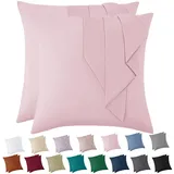 Vielit Kissenbezug 80x80 Rosa Weich Kopfkissenbezug 80x80 2er Set Mikrofaser Kissenbezüge 80x80 Pillowcase Deko Kissenhülle Für Kissen 80x80 Öko-Zertifikat Resistent Hypoallergen