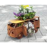 Kleiner Bus zum Bepflanzen 48x20x28cm Edelrost Gartendeko Rost Metall Kult Auto Camper von Steinfigurenwelt (Bus klein)