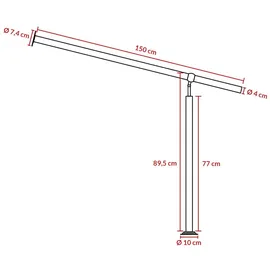 monzana Eingangsgeländer Edelstahl 150cm